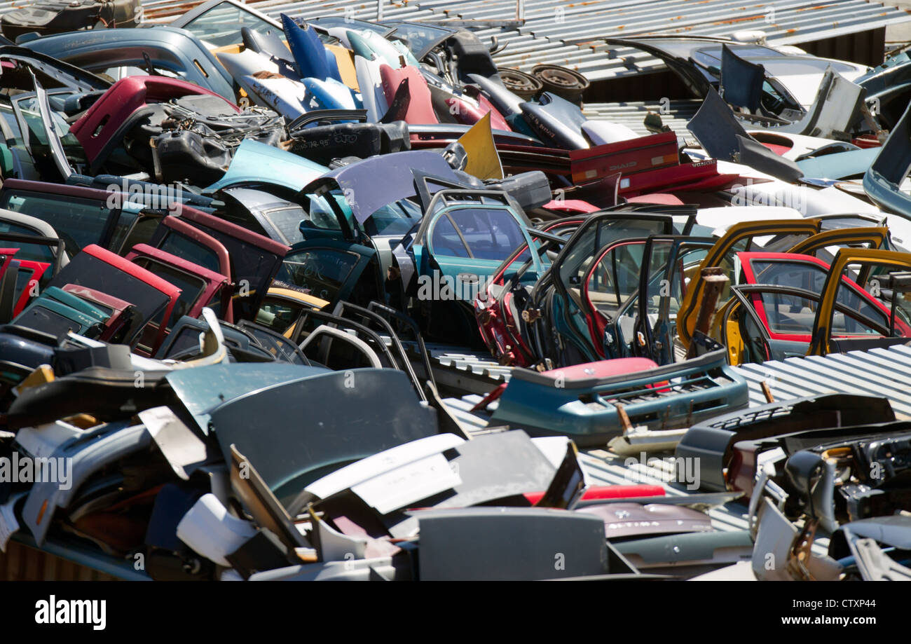 Car parts at a junkyard Stock Photo Alamy