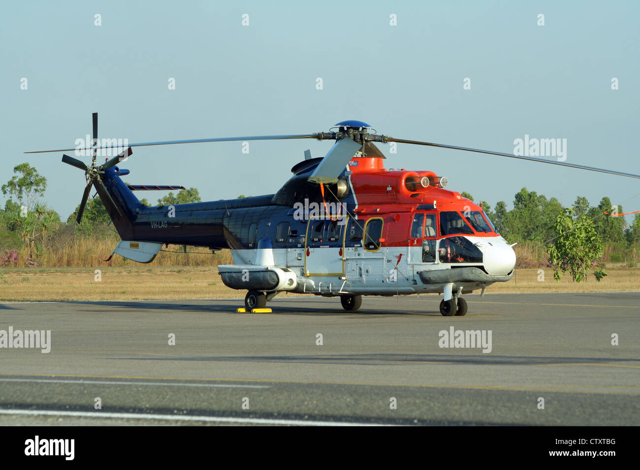 CHC-Australia Eurocopter AS332 Wadeye helicopter at Darwin airport Stock Photo