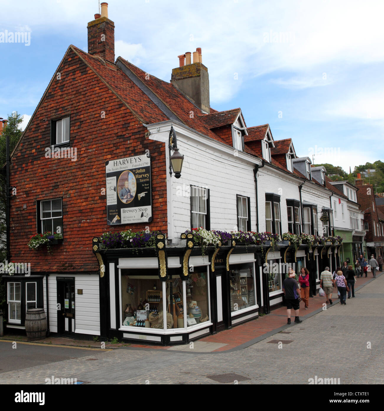 Harveys Brewery Shop in Lewes, East Sussex, England. Stock Photo