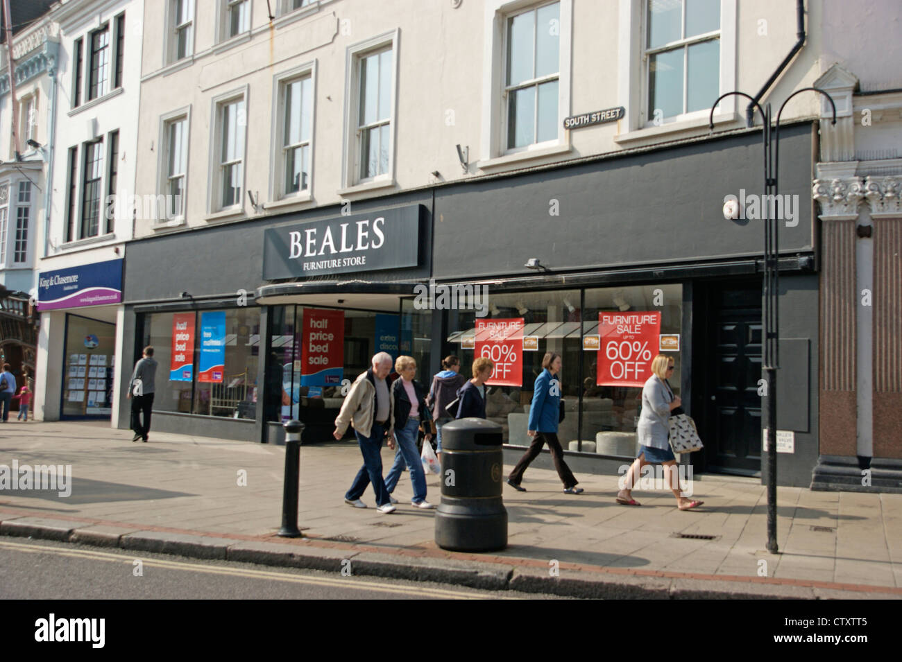 Beales department retailer store with a sale on Worthing West Sussex UK now closing down Stock Photo