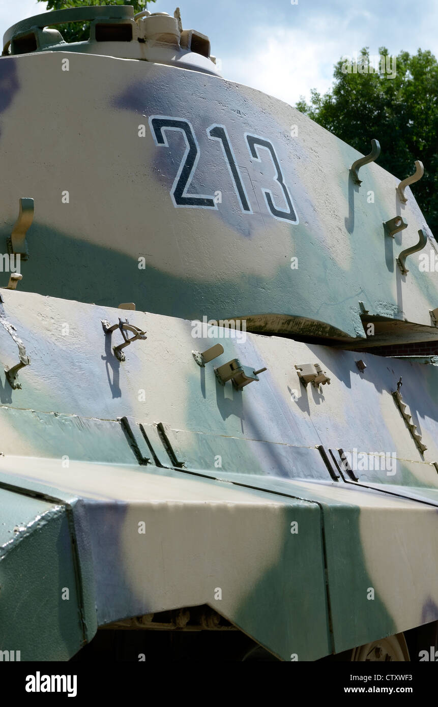 PRESERVED GERMAN ROYAL TIGER TANK DISABLED IN THE ARDENNES DURING THE BATTLE OF THE BULGE.   LA GLEIZE.  BELGIUM.  EUROPE Stock Photo