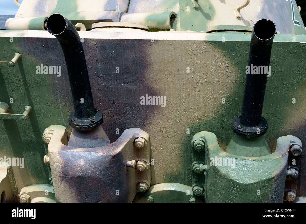 PRESERVED GERMAN ROYAL TIGER TANK DISABLED IN THE ARDENNES DURING THE BATTLE OF THE BULGE.   LA GLEIZE.  BELGIUM.  EUROPE Stock Photo