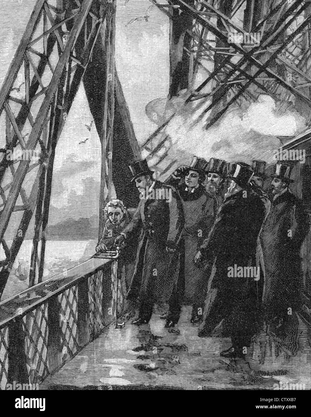 OPENING OF THE FORTH BRIDGE by the Prince of Wales on 4 March 1890 Stock Photo
