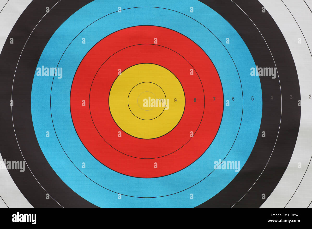 A competition archery target with bullseye Stock Photo Alamy