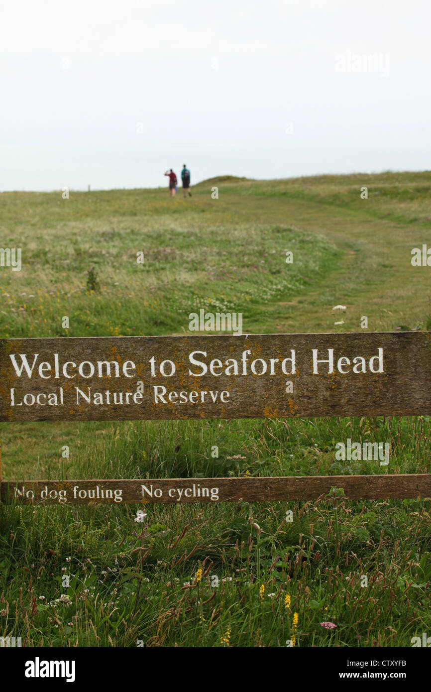 Seaford Head nature reserve in East Sussex, England. Stock Photo