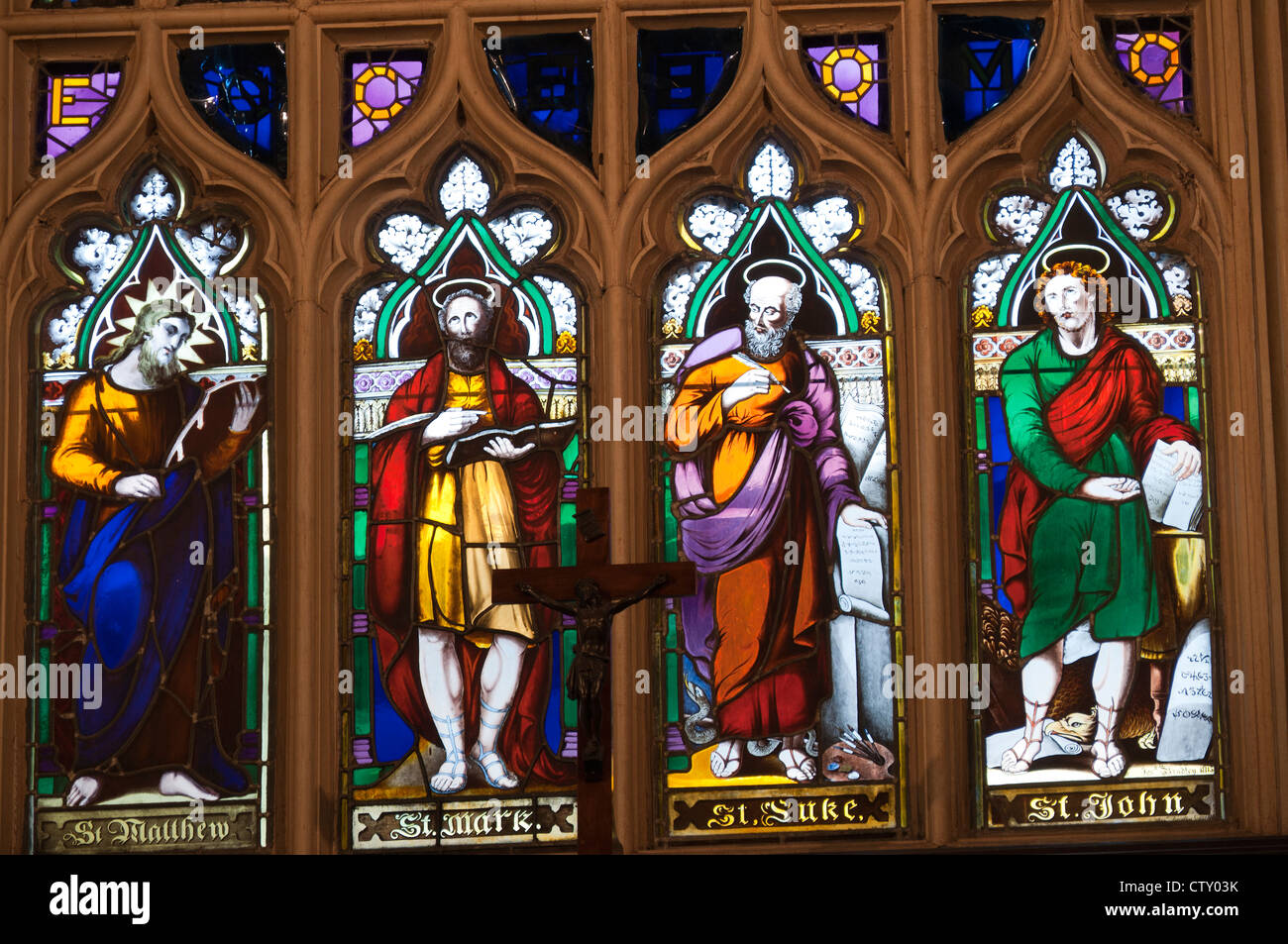 Stained Glass Windows in the Garrison Church of Dublin Castle in the