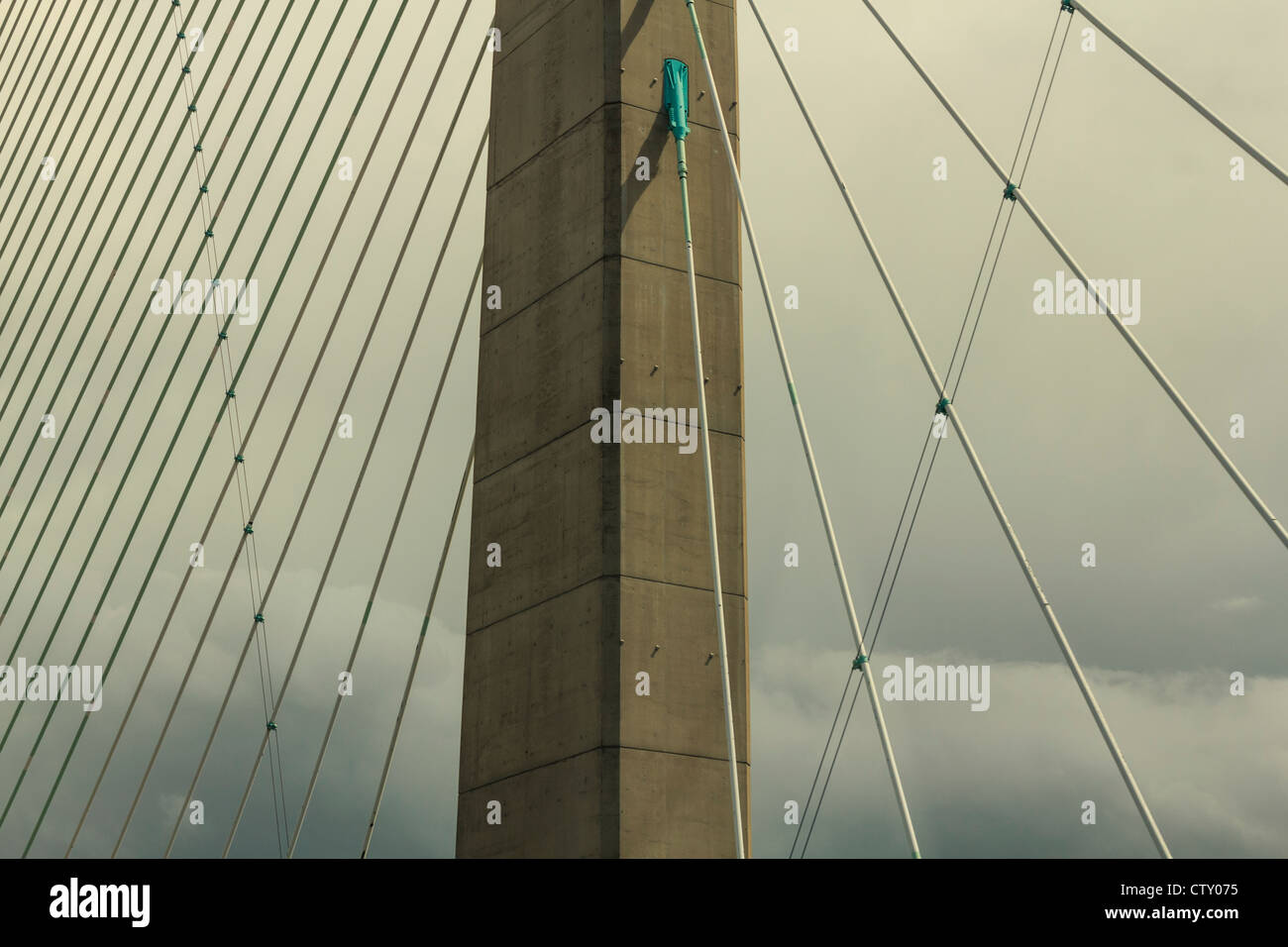 Severn Bridge strut and suspension cables Stock Photo Alamy