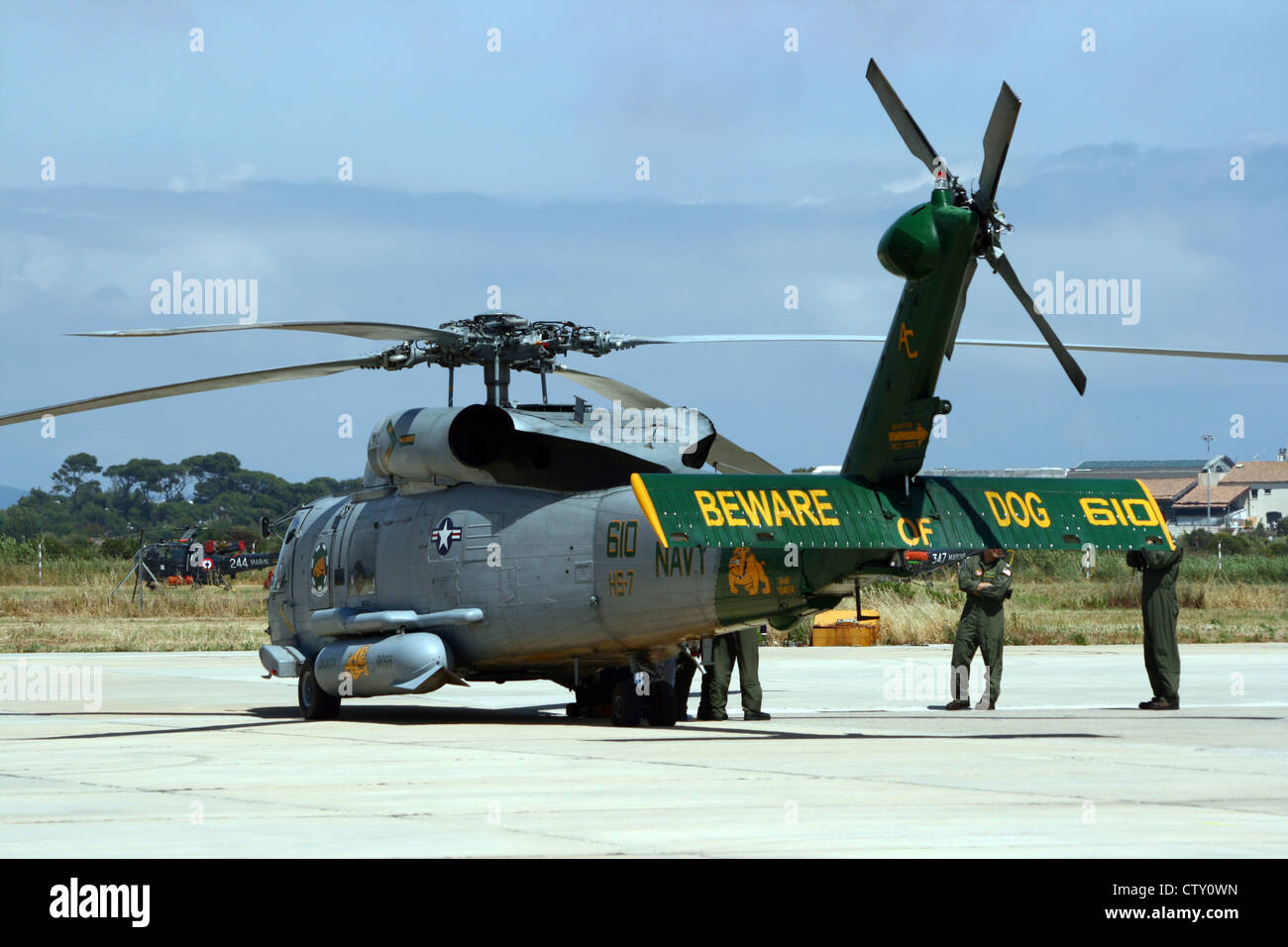 US Navy Sea Hawk helicopter at Hyeres airshow. France Stock Photo