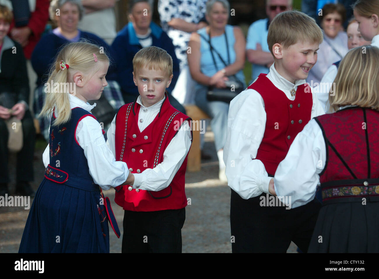 Norwegian folk music and dancing at Sunnmore Museum in Alesund, Norway