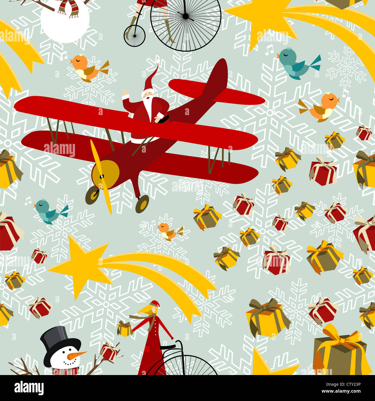 Christmas seamless elements background pattern. Vector illustration ...