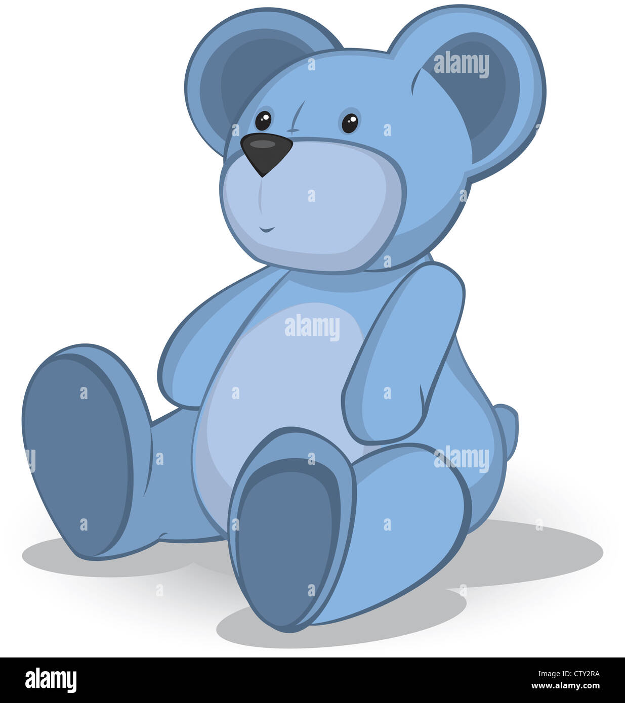 Blue Teddy bear vector illustration on white Stock Photo - Alamy