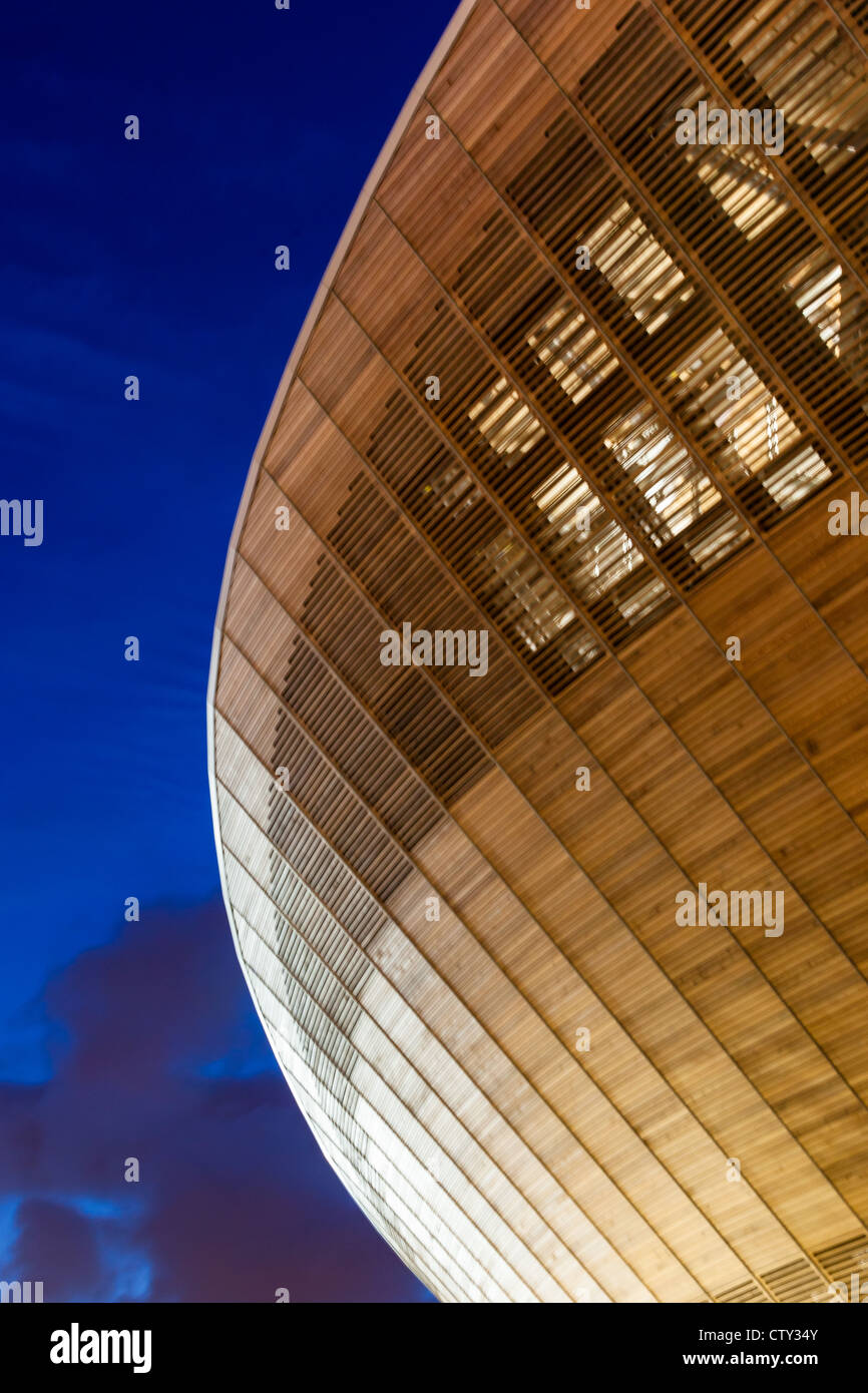 Velodrome at night in the Olympic Park, London 2012 Stock Photo