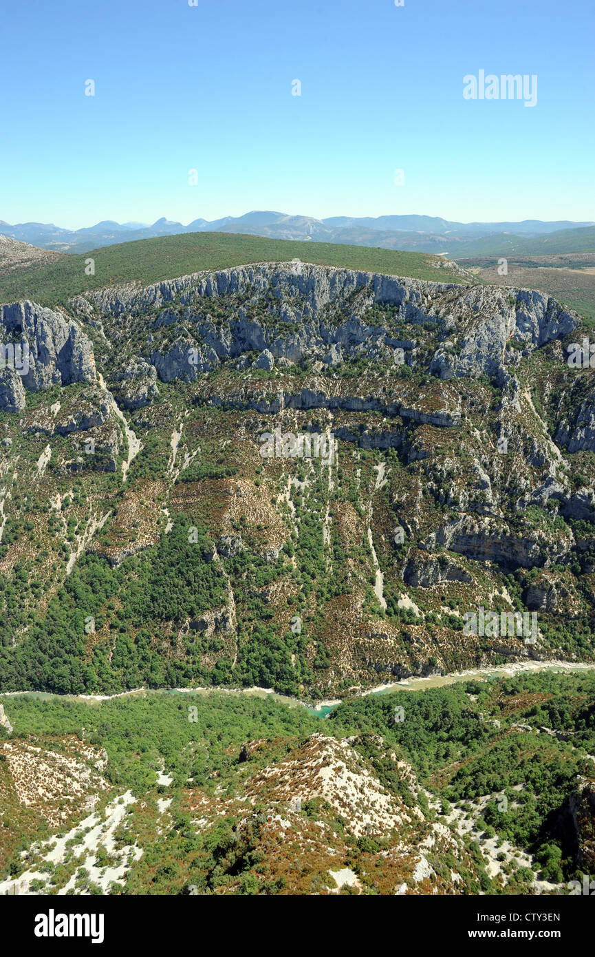 View of the picturesque Grand canyon of the Gorges du Verdon, in Provence, southern France. Stock Photo