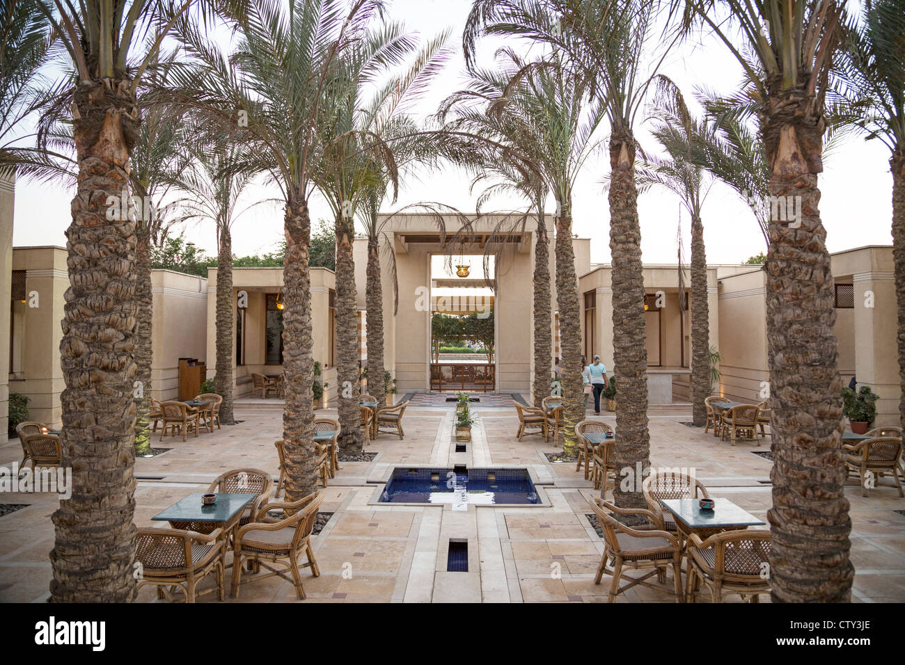 courtyard in lakeside cafe, al-Azhar Park, Cairo, Egypt Stock Photo