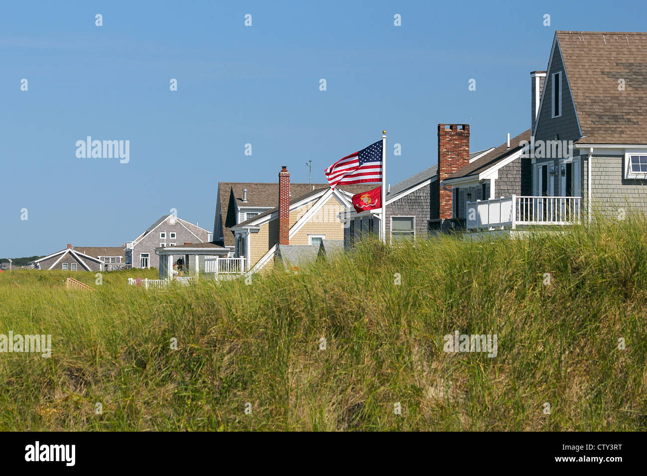 Cottages near the beach, East Sandwich, Cape Cod, Massachusetts Stock