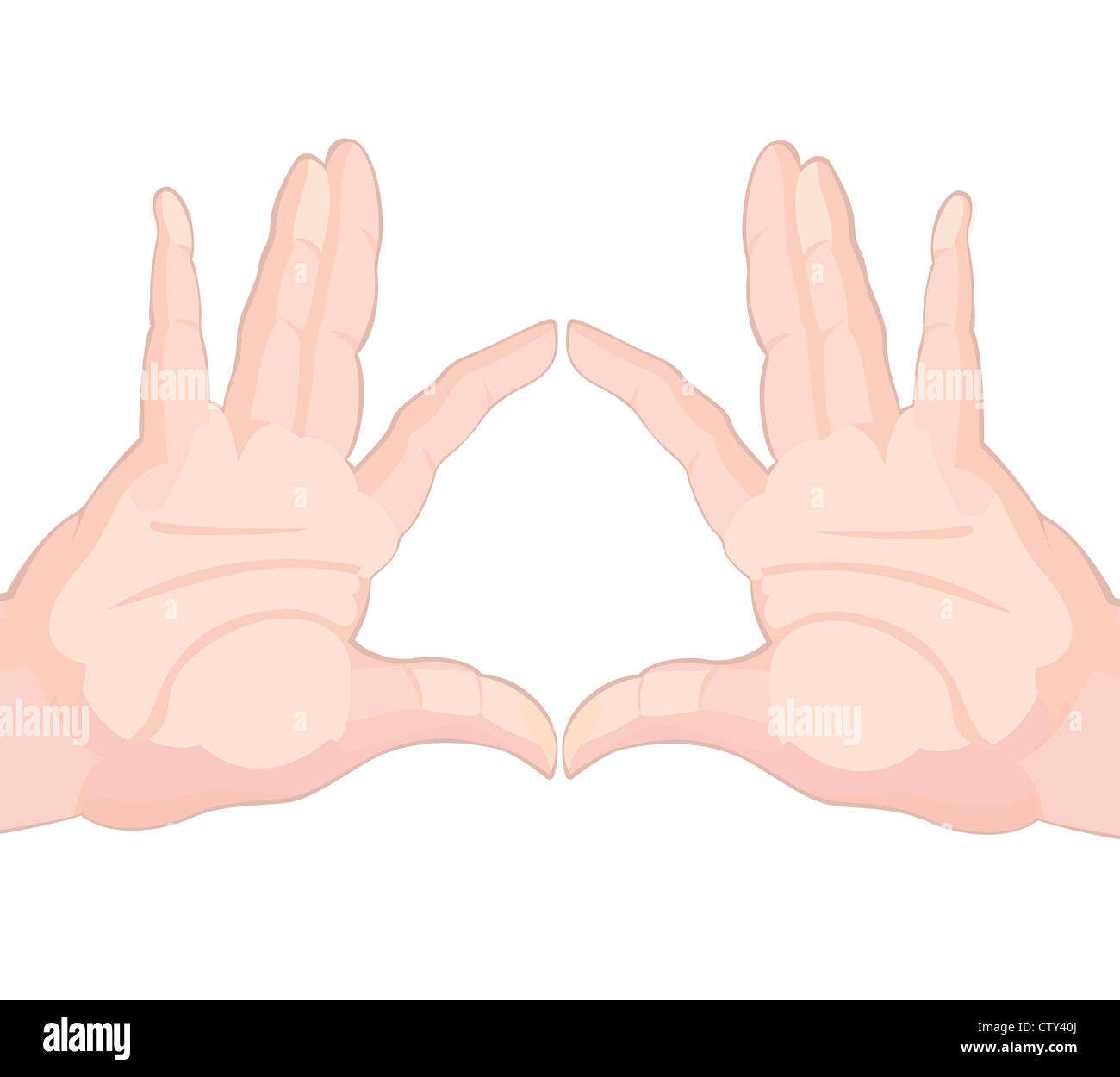 Two hands touching fingers on white background vector illustration ...