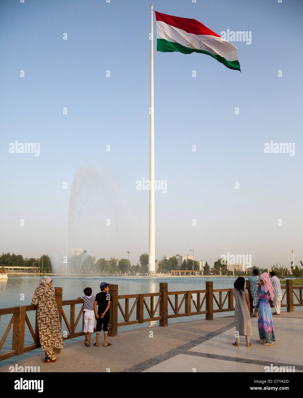 Dushanbe Flagpole, Tajikistan Stock Photo