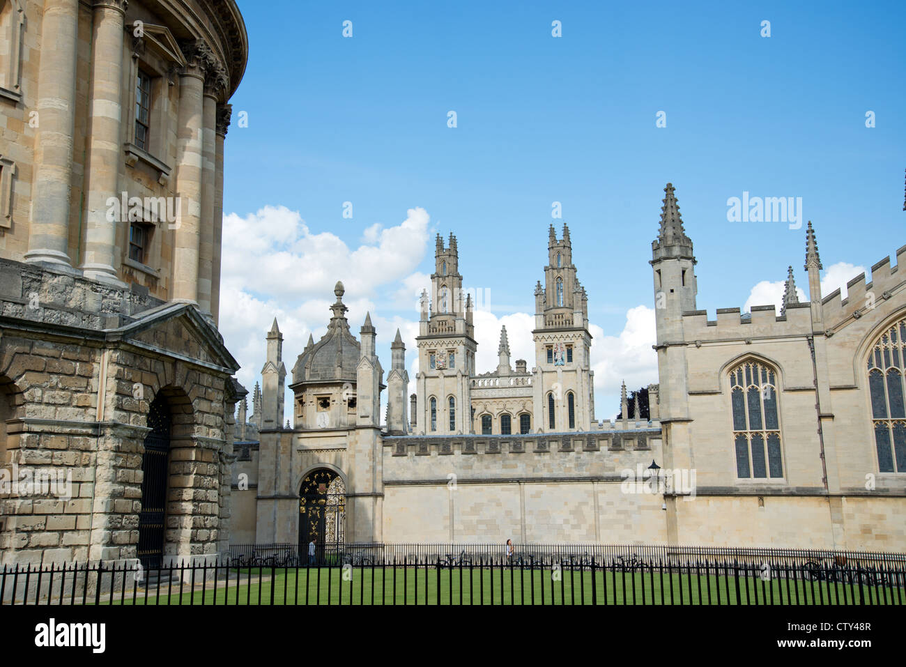 All Souls College from the Radcliffe Camera, Radcliffe Square, Oxford, Oxfordshire, England, United Kingdom Stock Photo