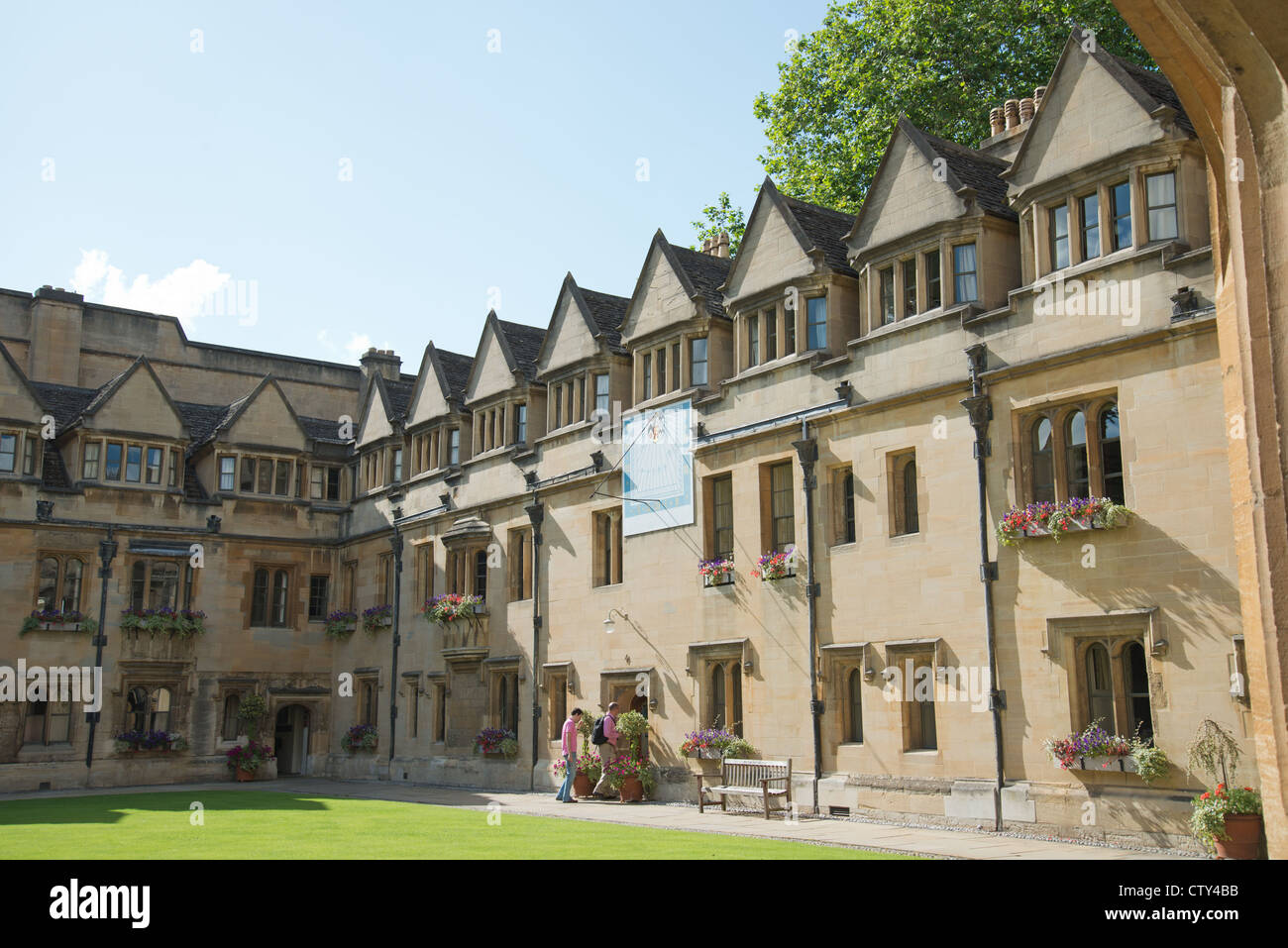 Brasenose College Quadrangle, The University of Oxford, Radcliffe Square, Oxford, Oxfordshire, England, United Kingdom Stock Photo