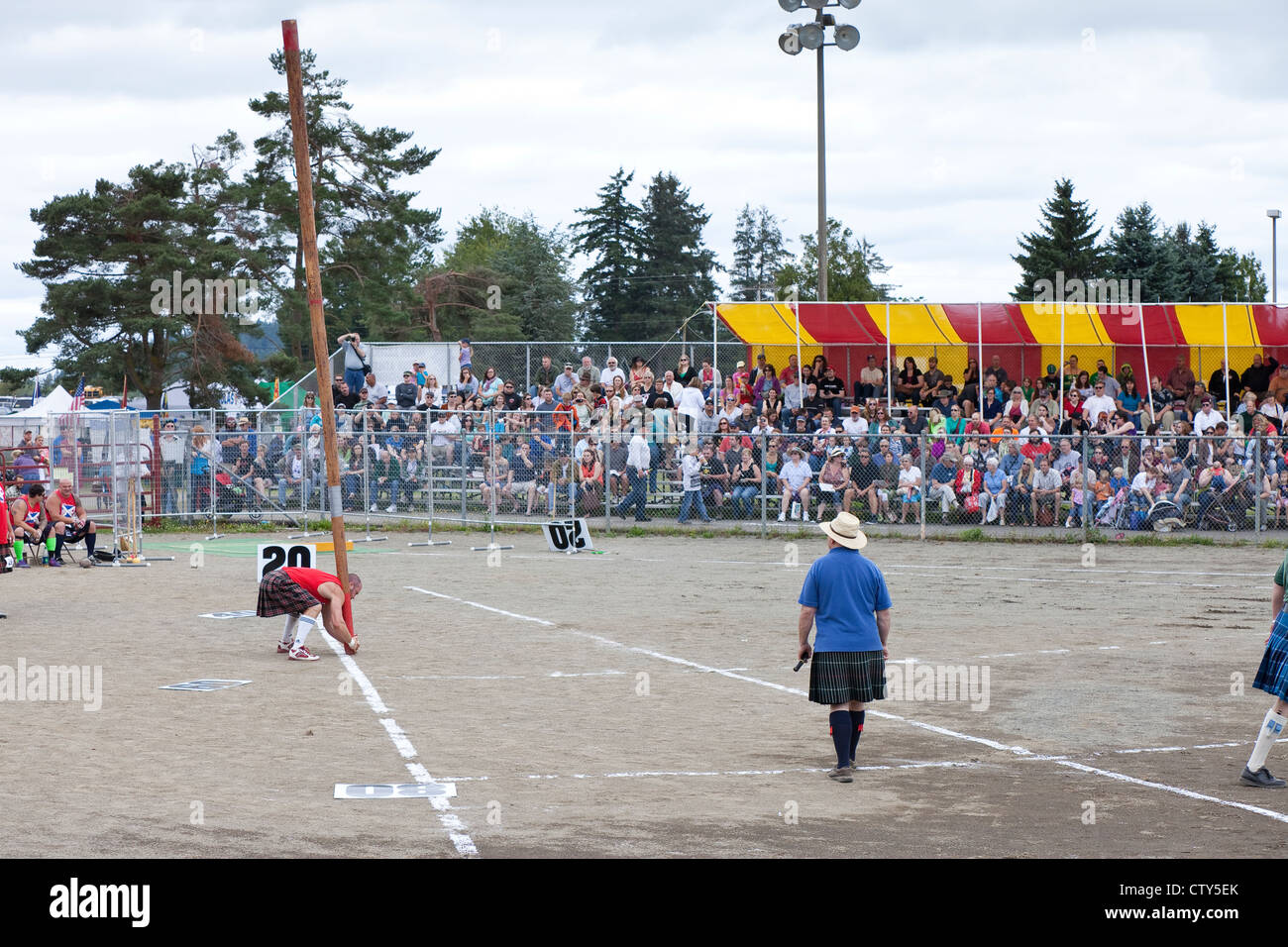 The Caber Toss Event at the 66th Annual Pacific Northwest Scottish ...