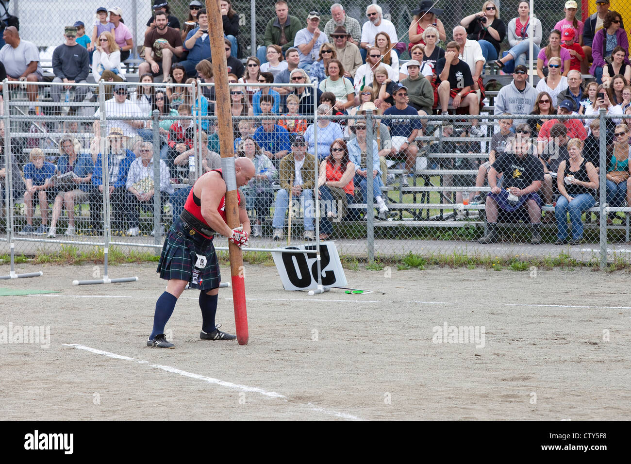 The Caber Toss Event at the 66th Annual Pacific Northwest Scottish