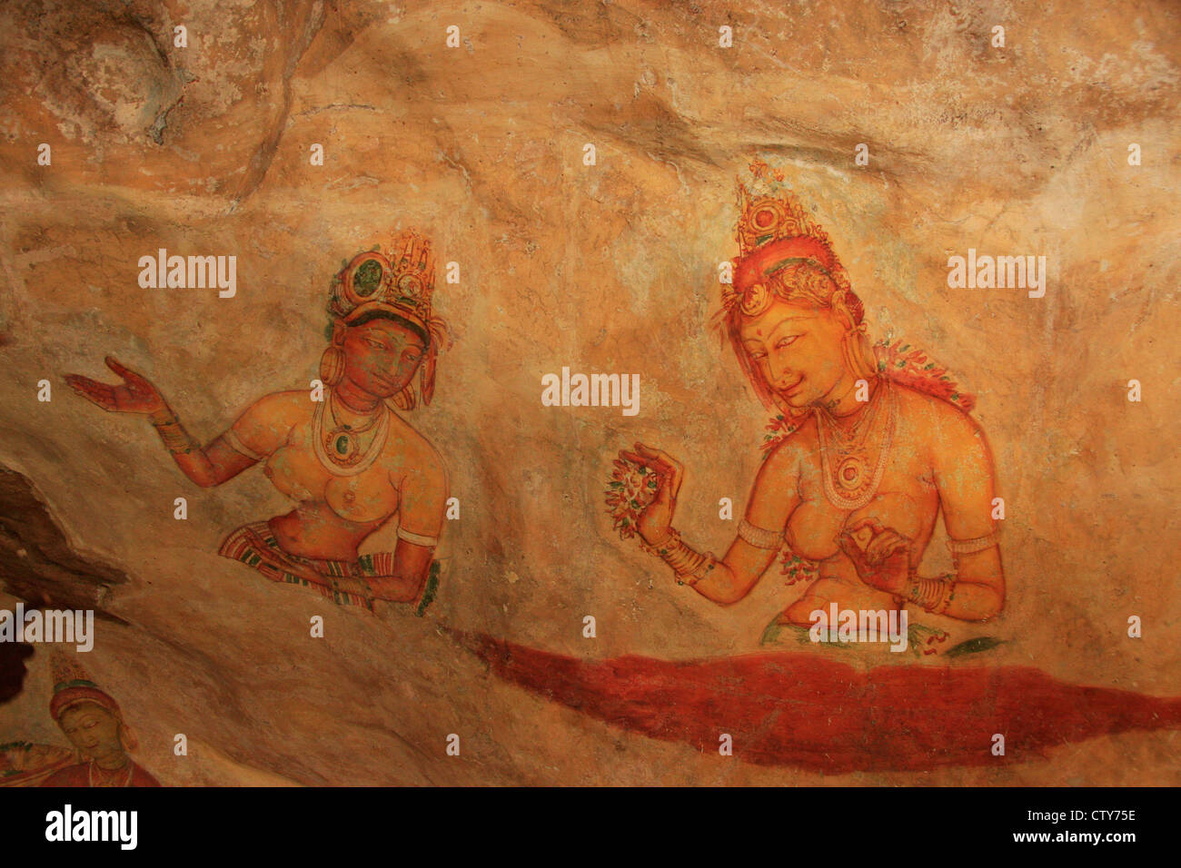 Wall painting, Sigiriya, Sri Lanka Stock Photo Alamy