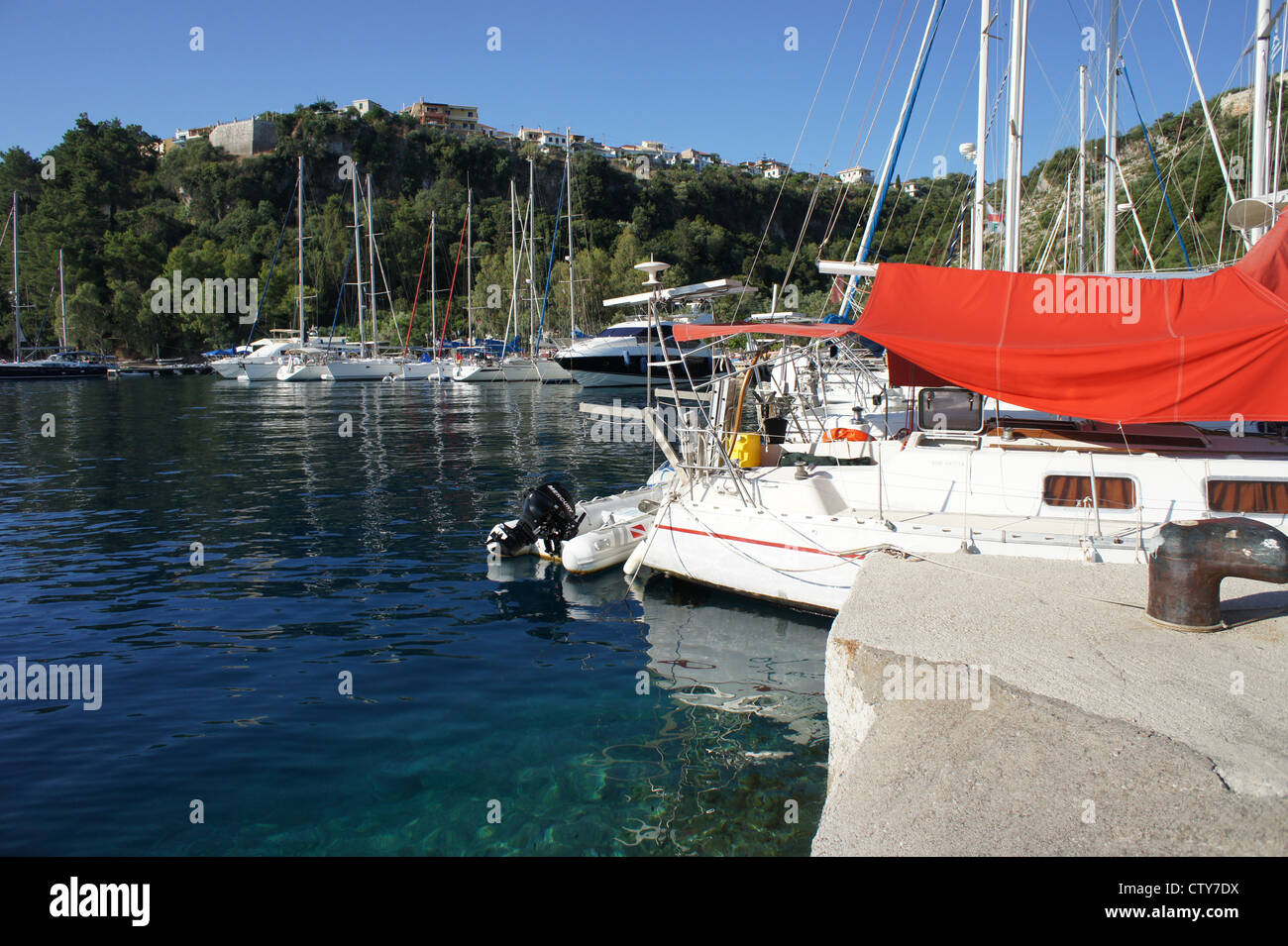 Saling boats at Porto Spilia, Meganisi, Ionian Islands, Greece Stock Photo  - Alamy