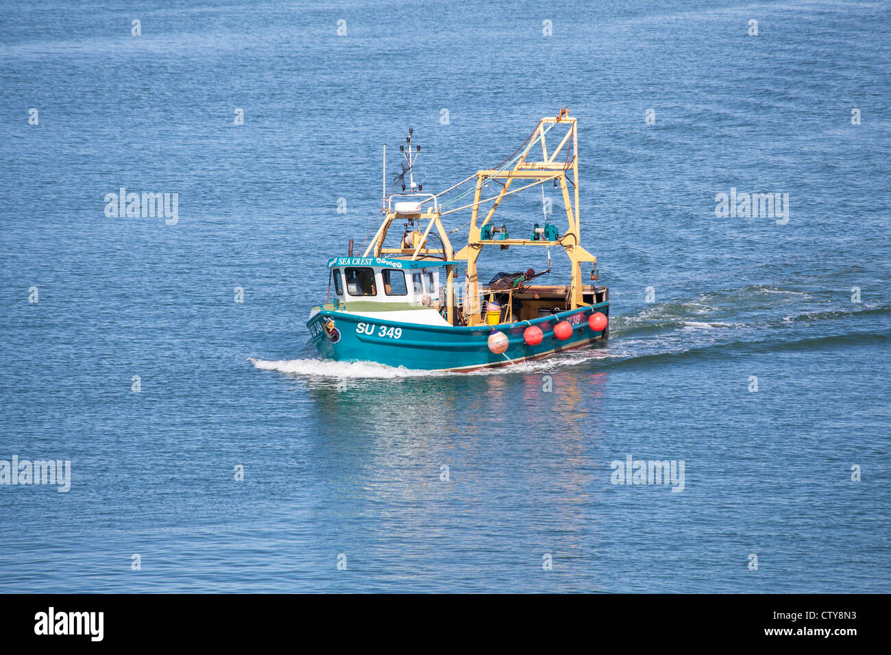 Blue fishing boat in The Solent, Southampton, Hampshire, England, UK Stock  Photo - Alamy