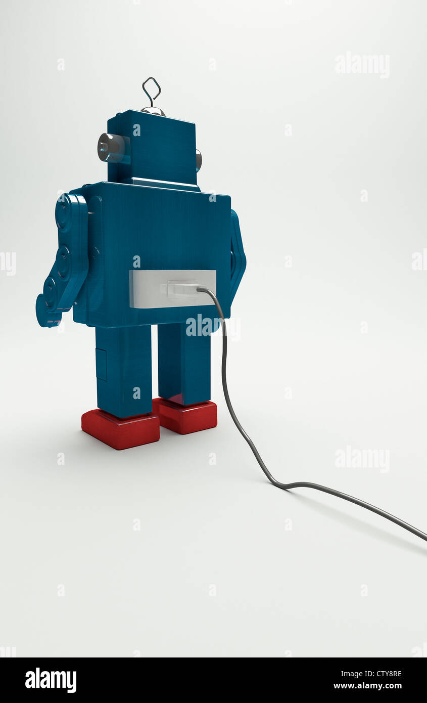 Charged blue robot Stock Photo Alamy