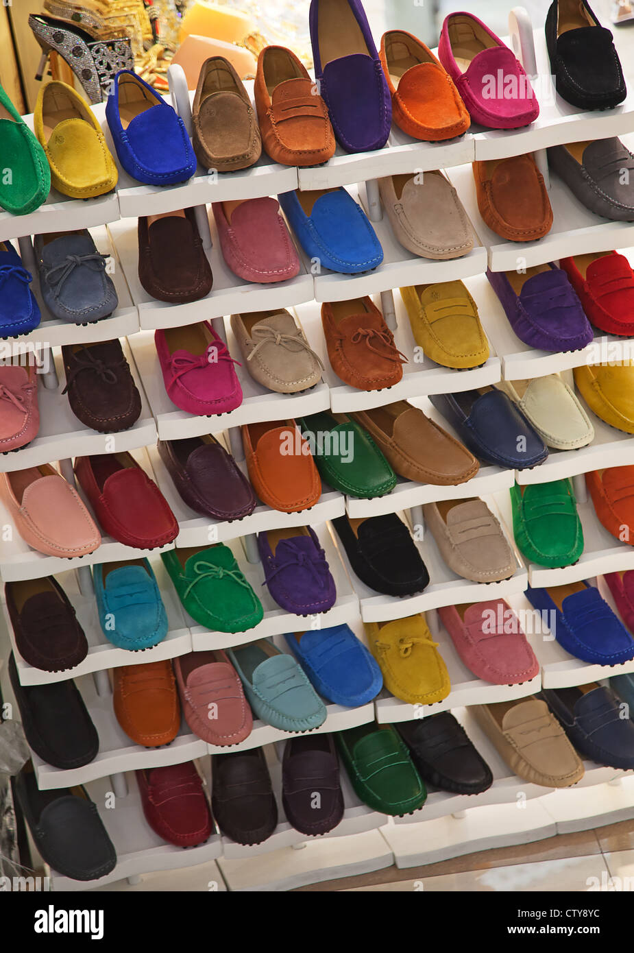 colourful leather shoes