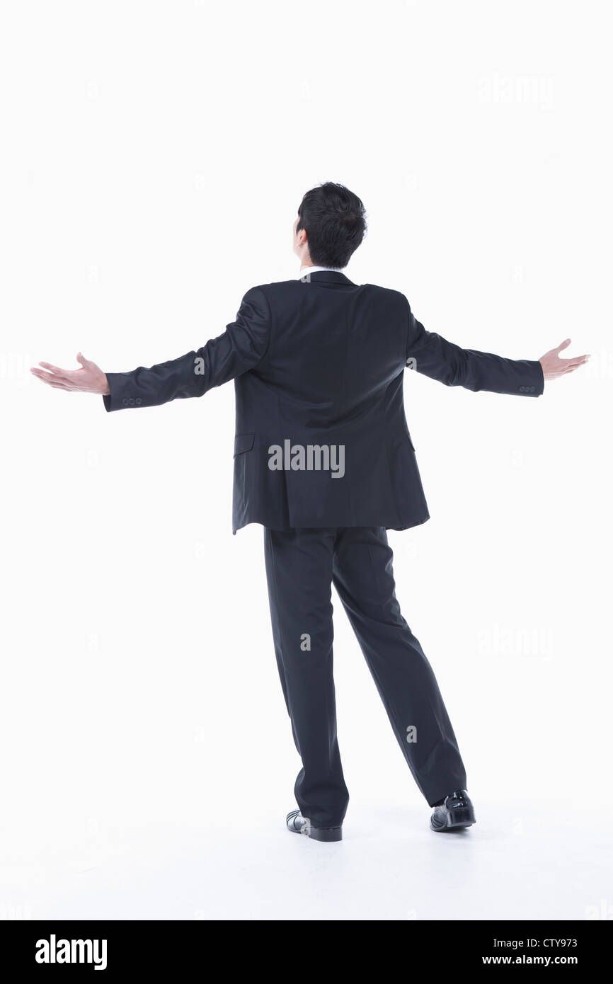 A man with his arms open Stock Photo Alamy