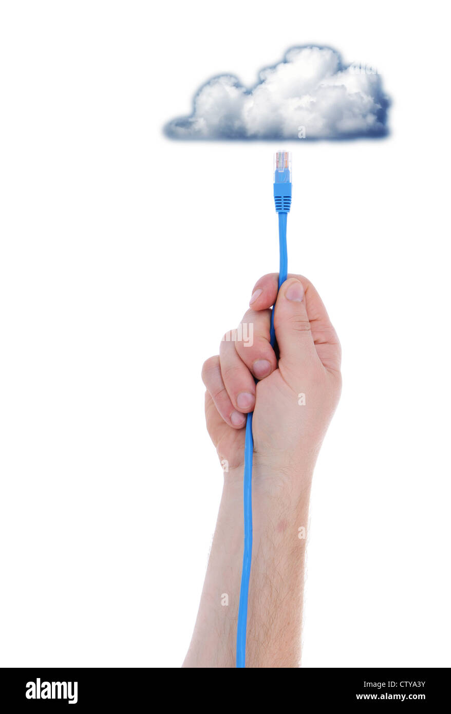 concept symbol of network connecting to the cloud Stock Photo