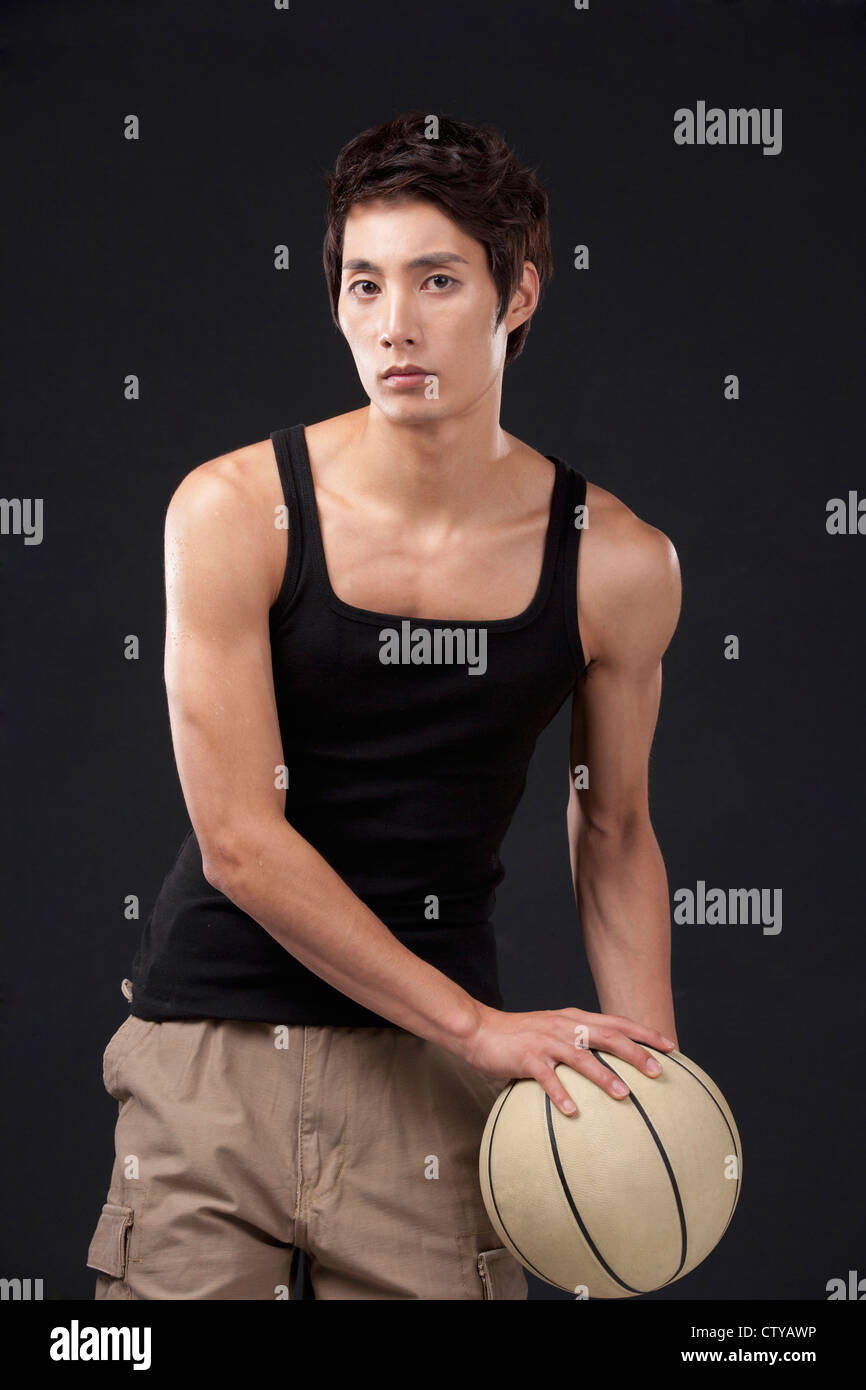 A man playing basketball Stock Photo Alamy