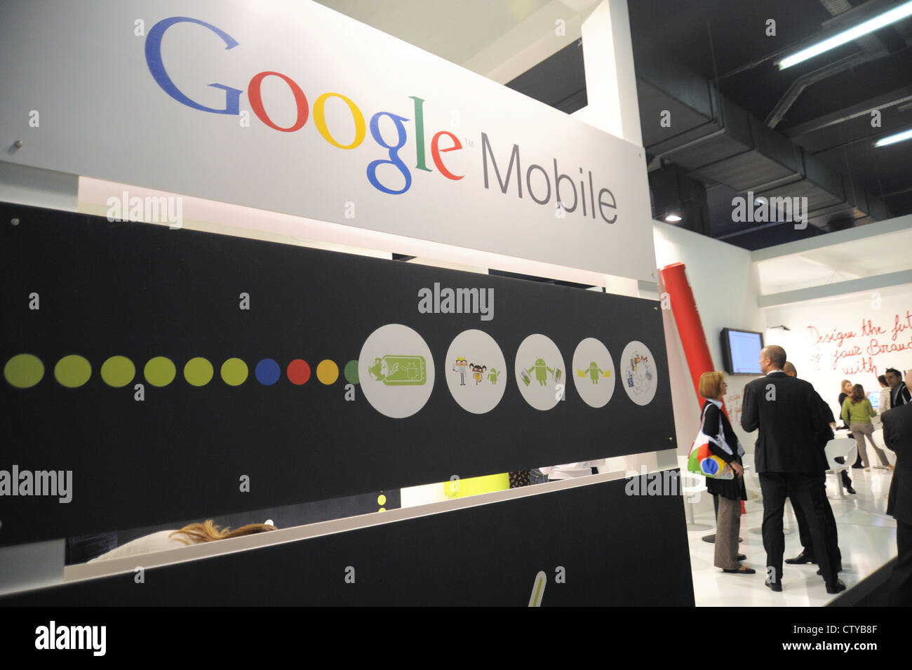 Milan, IAB Forum, conference on digital and interactive communication, Google Mobile fair dtand Stock Photo
