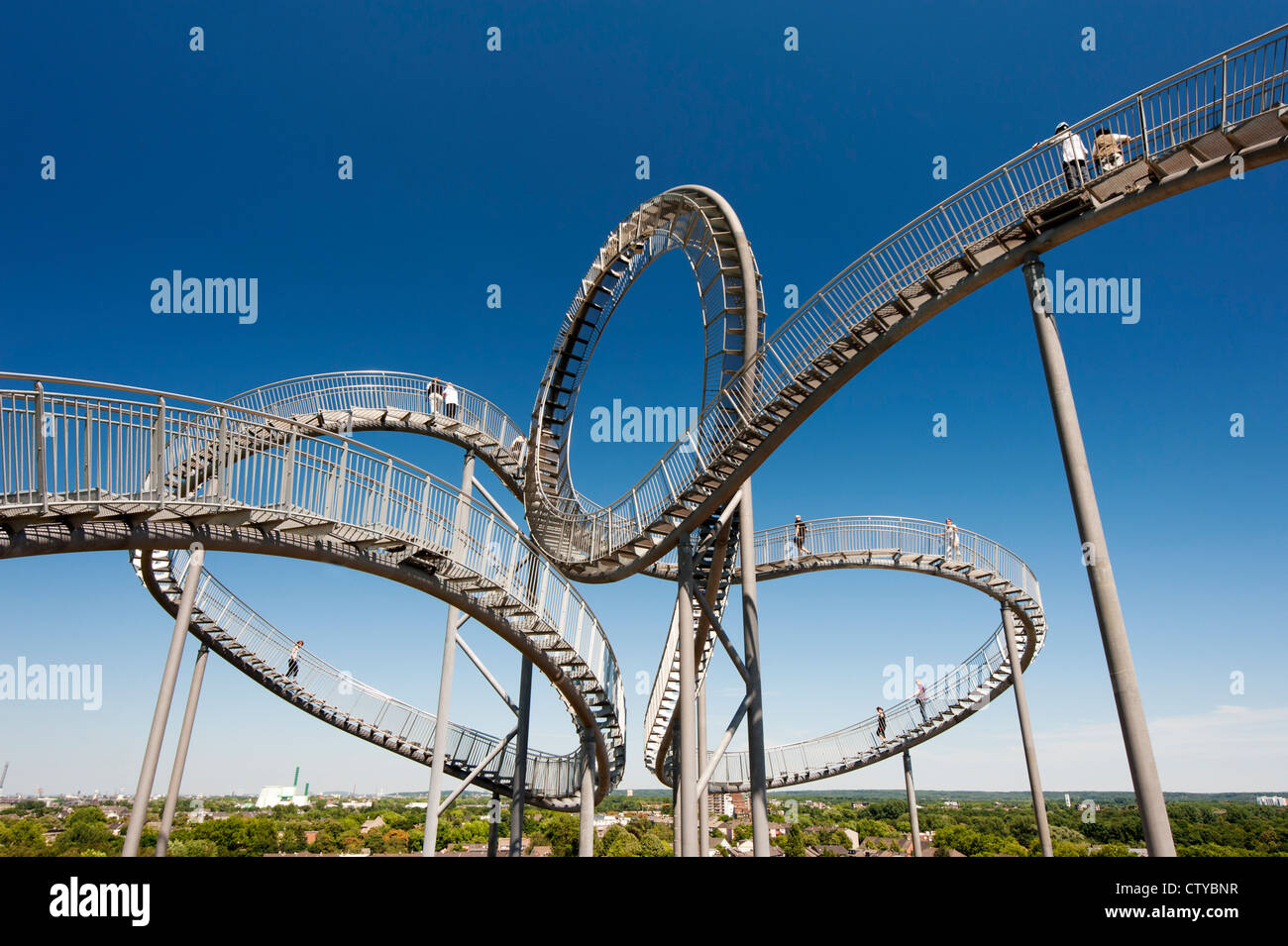 'Turtle and Tiger' pedestrian roller coaster sculpture on Magic Mountain in Duisburg Germany Stock Photo