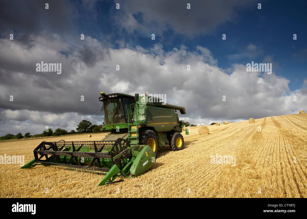 John Deere combine harvester Stock Photo