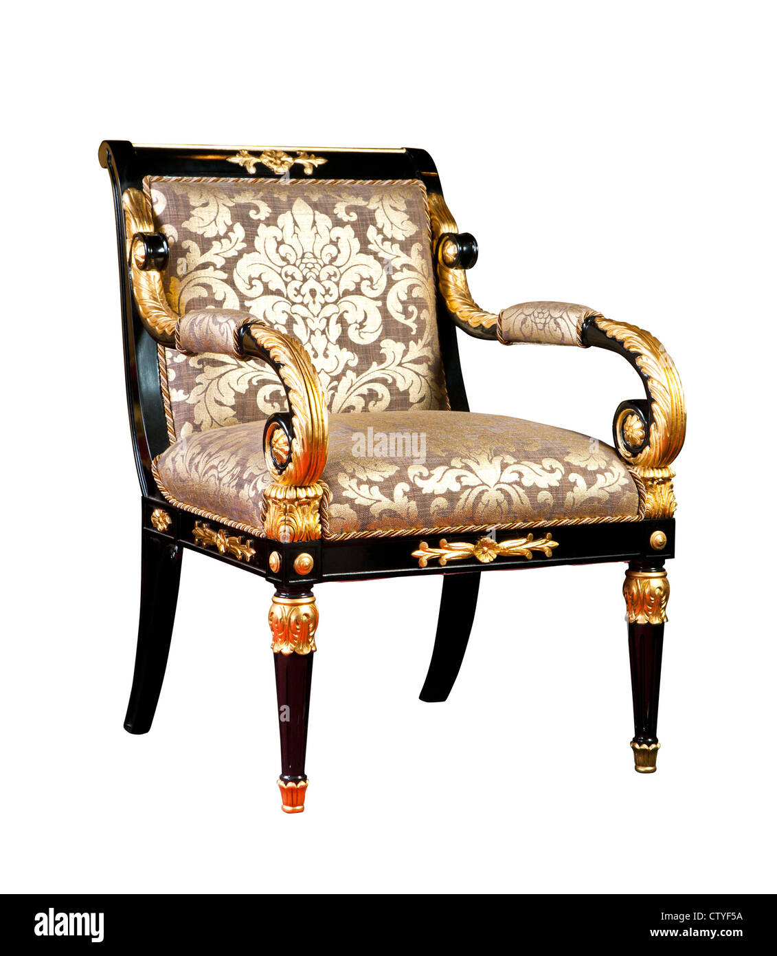 Retro style armchair isolated on white Stock Photo
