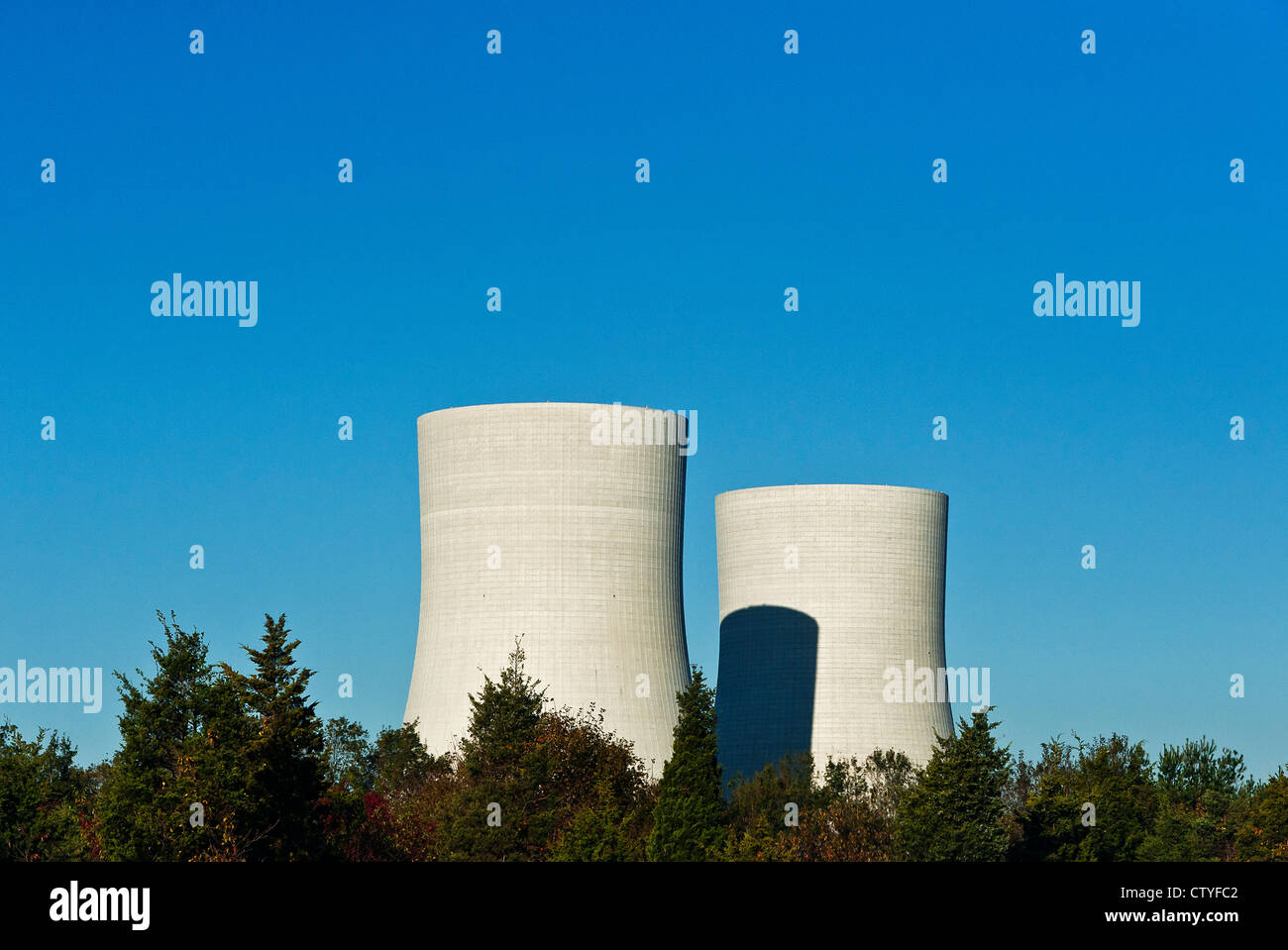 Industrial cooling towers. Stock Photo