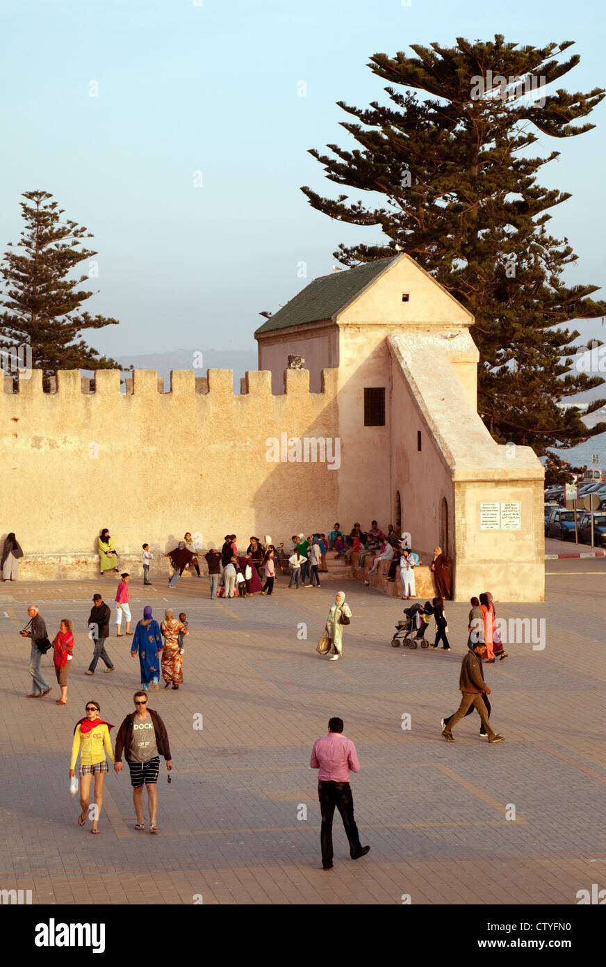 Evening in Place Moulay Hassan square, Essaouira, Morocco North Africa Stock Photo