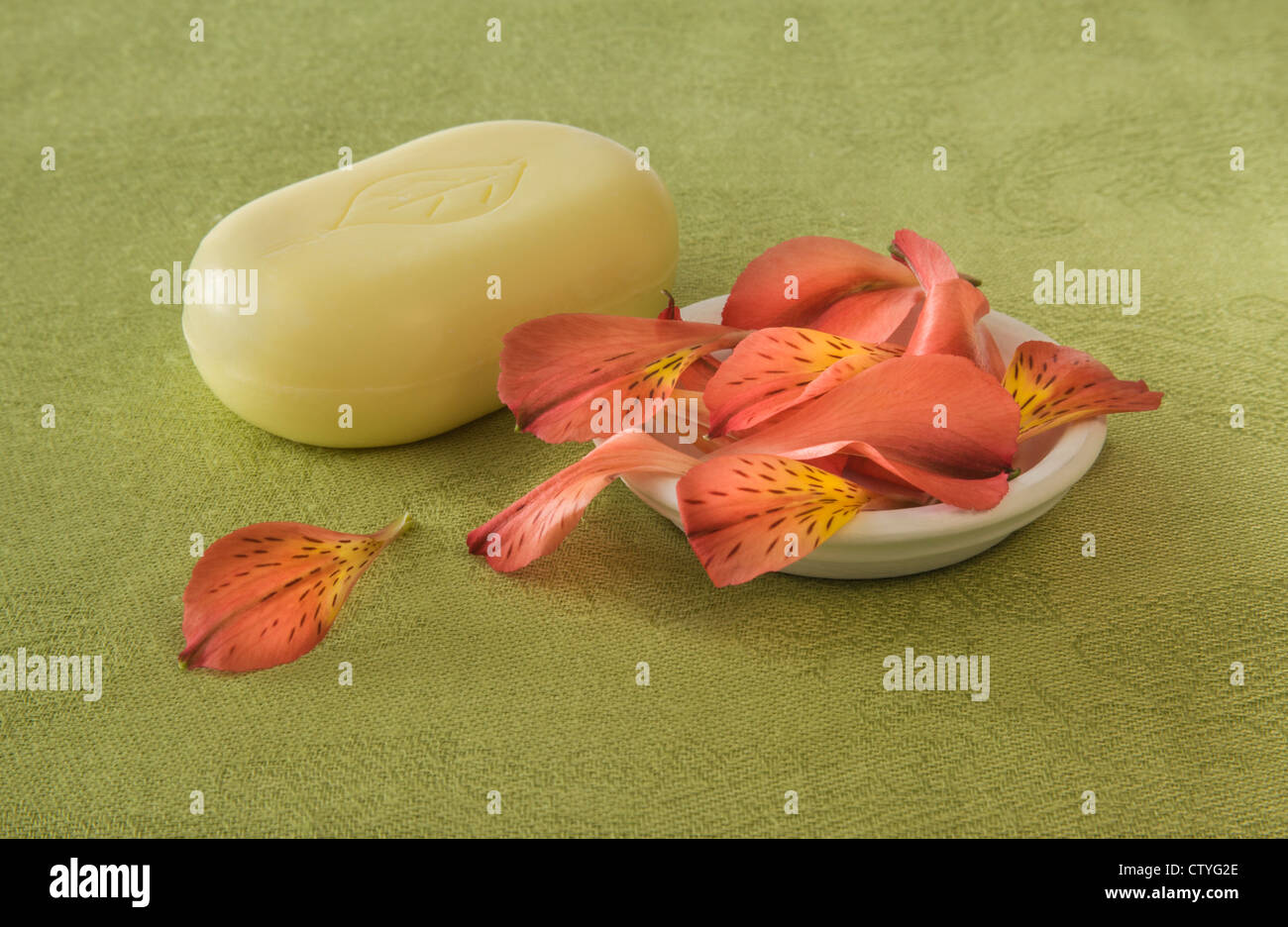 Soap bar and Flower Petals Stock Photo Alamy