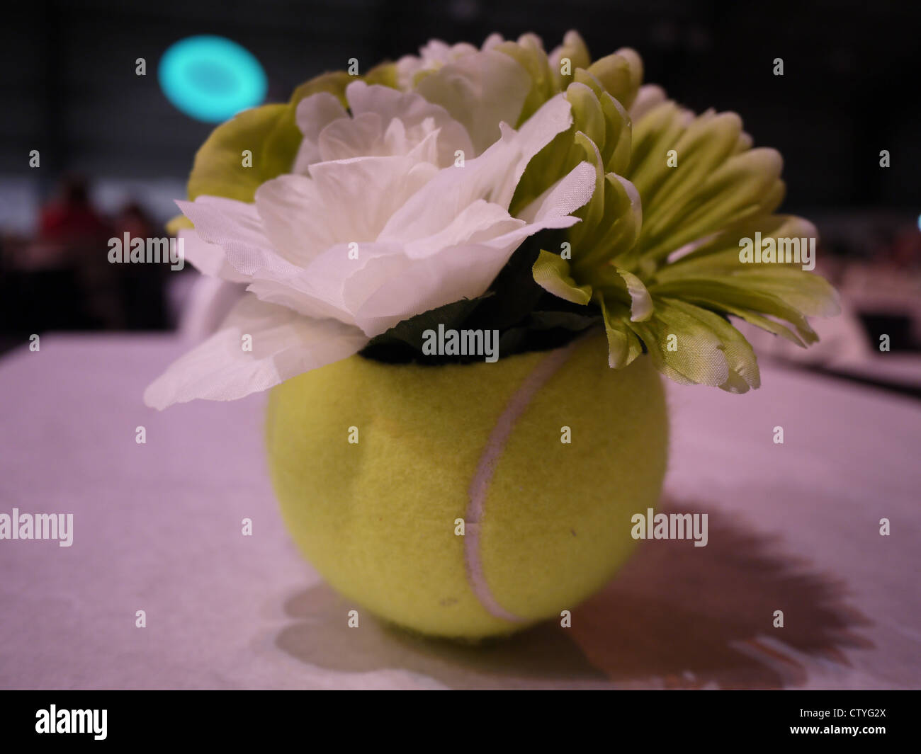 fake flower tennis ball Stock Photo