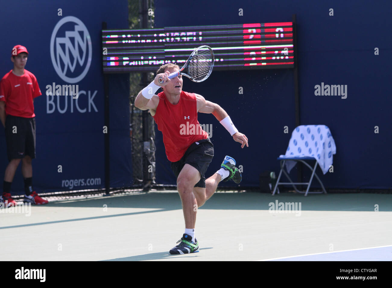 Tennis Tournament Scoreboard Man Playing Stock Photo Alamy