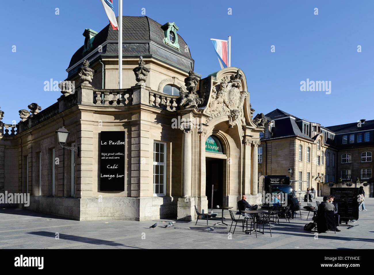Restaurant at Central Station, City of Luxembourg Stock Photo
