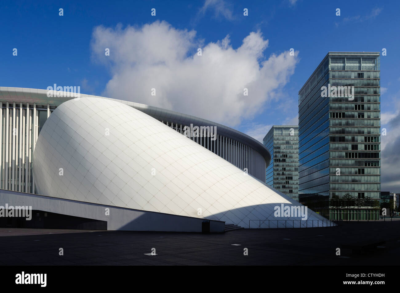 Philharmonie at der Place d'Europe, Architect Christian de Portzamparc at Place d'Europe, City of Luxembourg Stock Photo