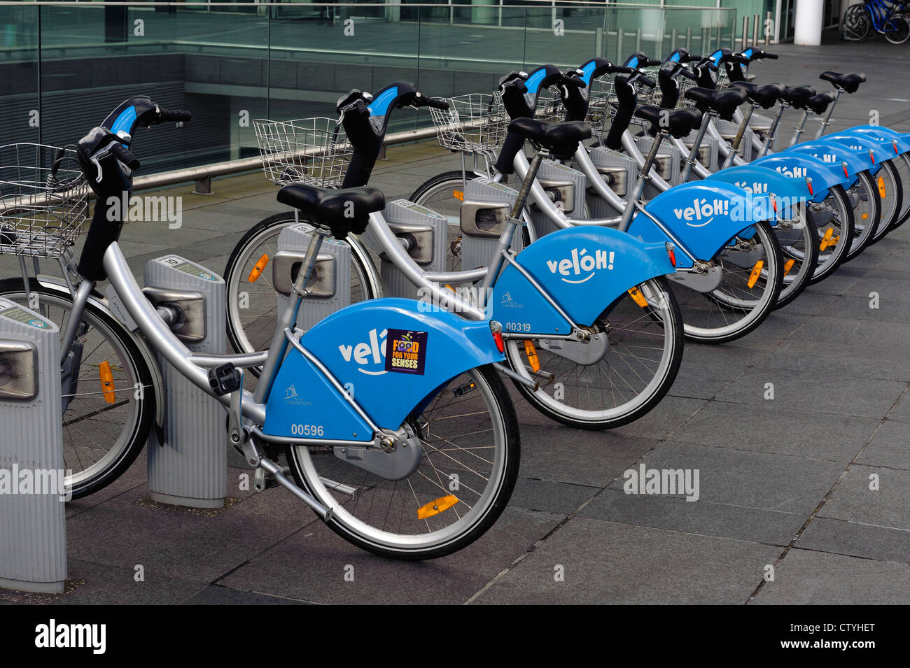 Vel'oh rent-a-bike at Place d'Europe, City of Luxembourg Stock Photo - Alamy