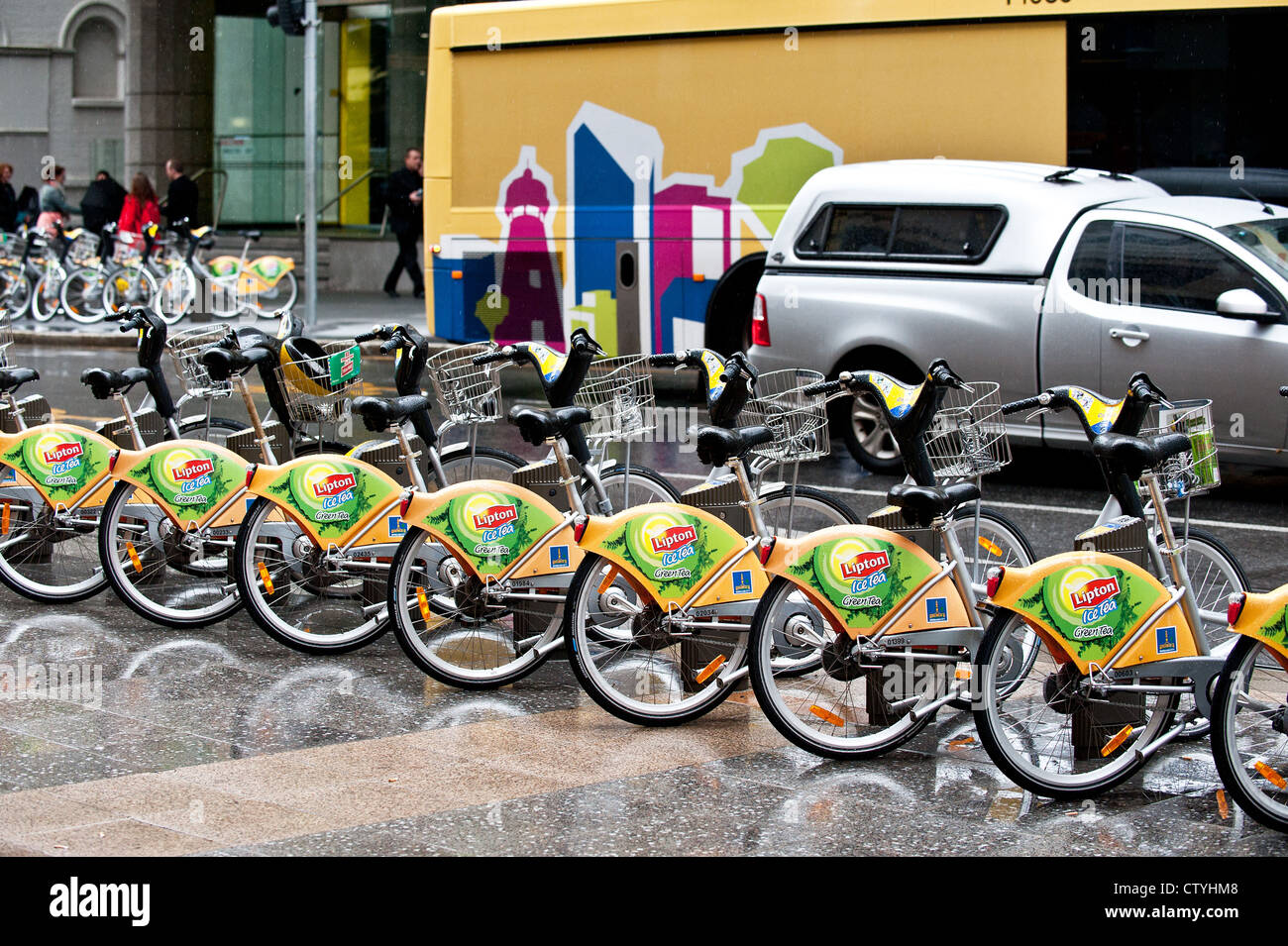 The Brisbane bicycle hire scheme Stock Photo Alamy