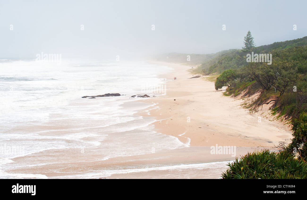 Mist over Yaroomba Beach seen from Arkwright Point in Queensland Stock Photo