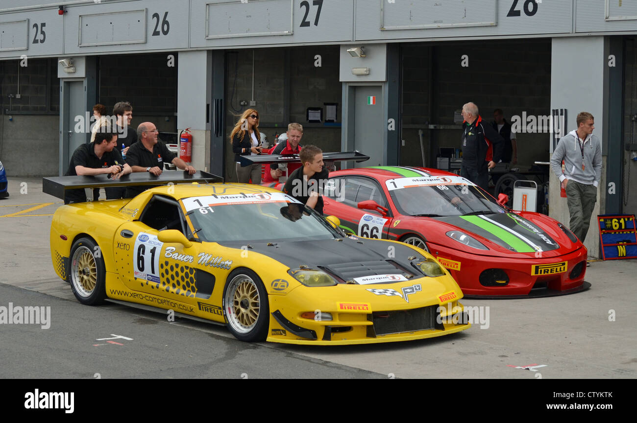 GT Cup Championship Ferrari and Corvette Stock Photo