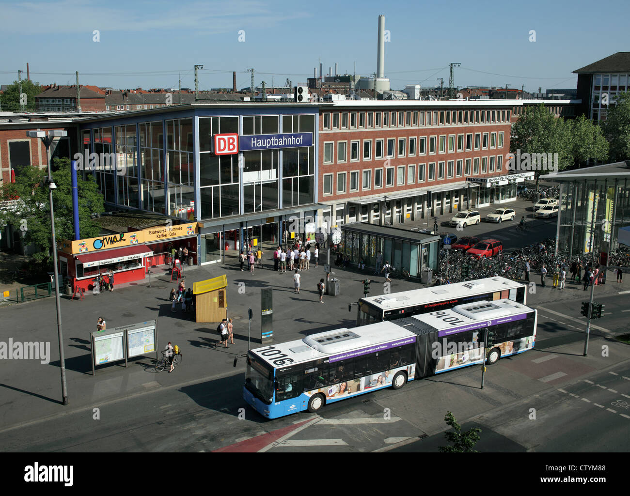 The main railway station in Münster, Germany. Stock Photo