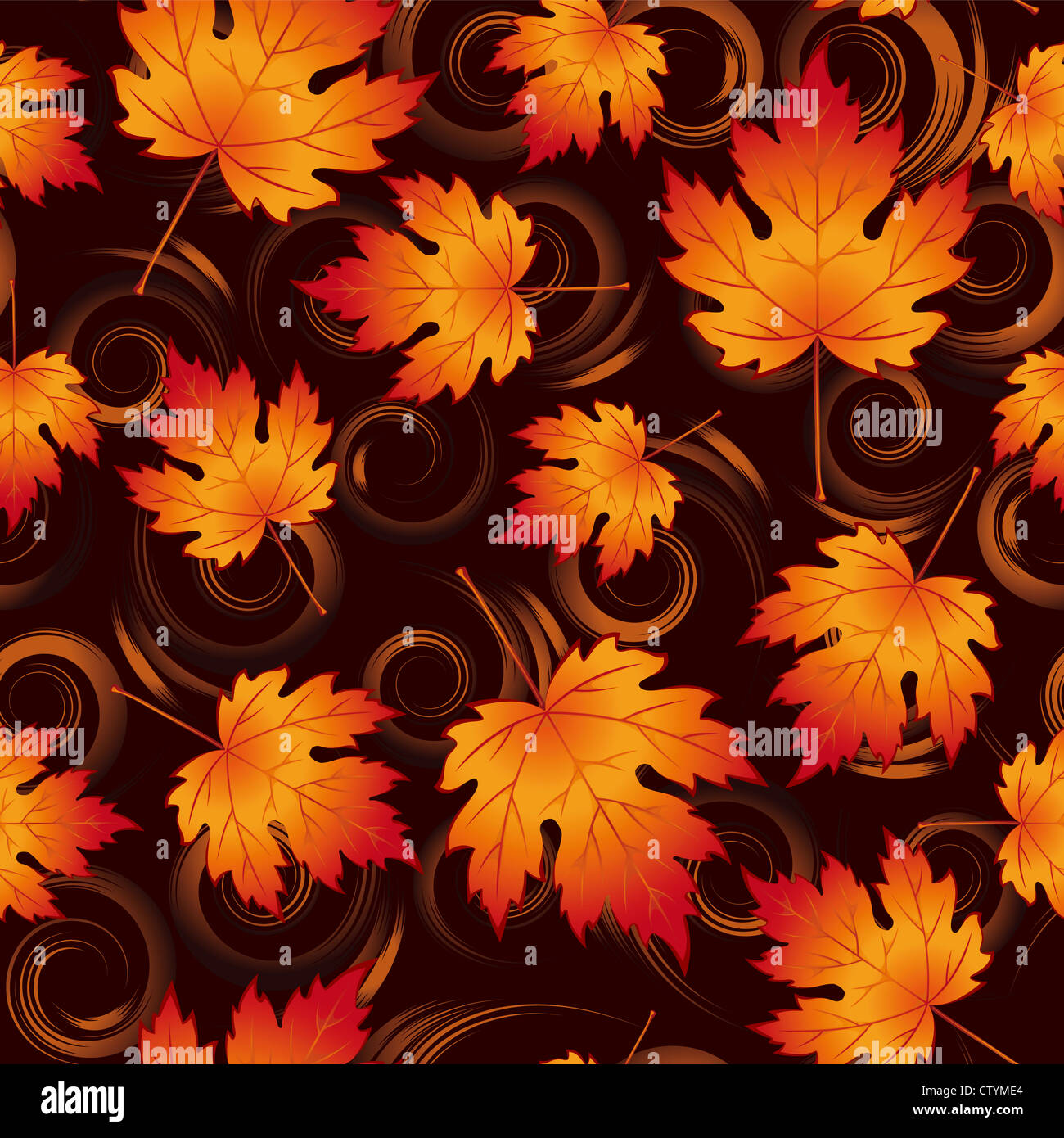 Seamless pattern from autumn leaves Stock Photo - Alamy